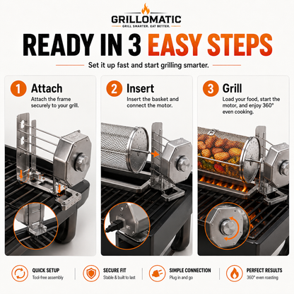 🎁𝐎𝐟𝐟𝐢𝐜𝐢𝐚𝐥 𝐁𝐫𝐚𝐧𝐝 𝐒𝐭𝐨𝐫𝐞✨🔥 Automatic Rotating BBQ Grill Rack