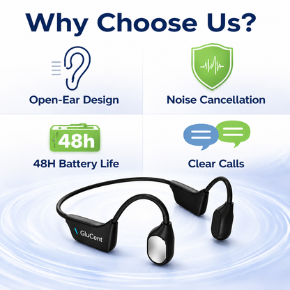 🎁𝐎𝐟𝐟𝐢𝐜𝐢𝐚𝐥 𝐁𝐫𝐚𝐧𝐝 𝐒𝐭𝐨𝐫𝐞✨GluCent®  Bone Conduction Smart Hearing Headphones （Mayo Clinic Recommended）